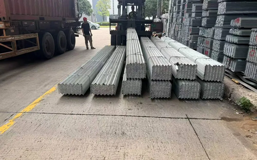 Rows of steel stock in our warehouse at Lecong Steel World