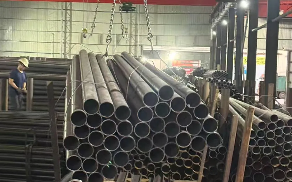 Big steel warehouse panorama at Lecong Steel World